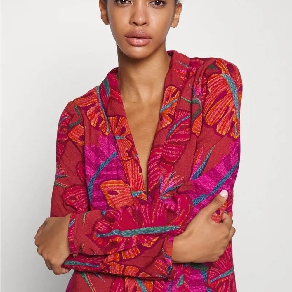 FARM Rio New Red Delicate Leaves Maxi Dress - Picture 5 of 9